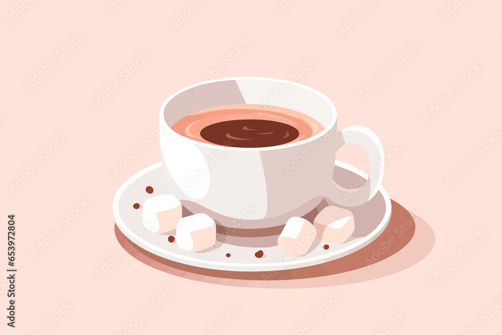 Hot Cocoa Marshmallows vector flat isolated vector style illustration Hot Cocoa Marshmallows vector flat isolated vector style illustration