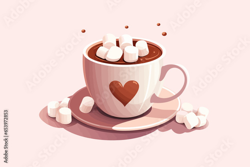 Hot Cocoa Marshmallows vector flat isolated vector style illustration