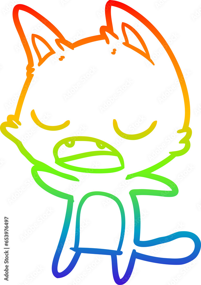 rainbow gradient line drawing of a talking cat cartoon rainbow gradient line drawing of a talking cat cartoon