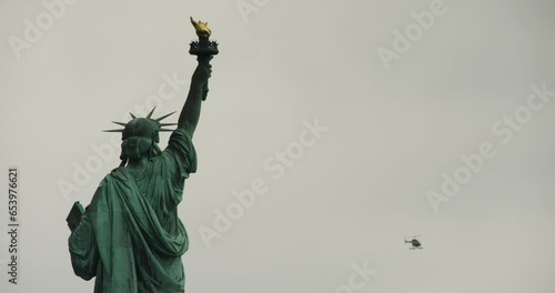 Back of Statue of Liberty From Waist to Torch