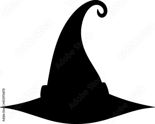 Halloween old black hat isolation on white background