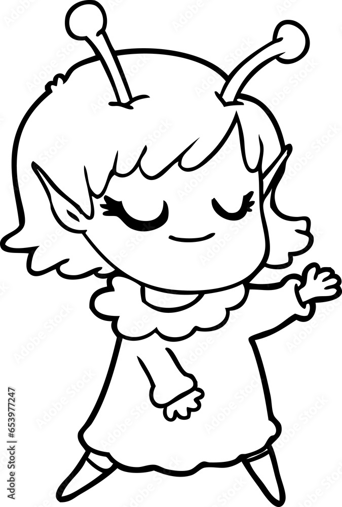 smiling alien girl cartoon smiling alien girl cartoon