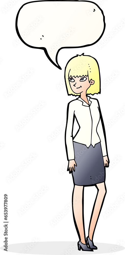 cartoon pretty businesswoman with speech bubble cartoon pretty businesswoman with speech bubble