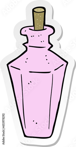 sticker of a cartoon perfume fragrance bottle