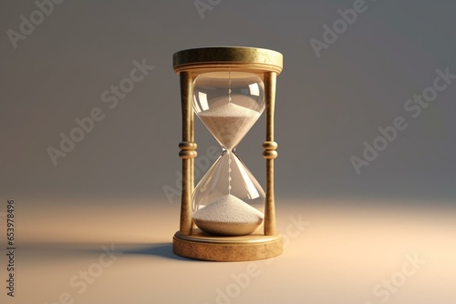 Isolated hourglass with sand timer. Generative AI