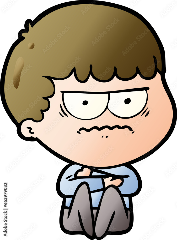 cartoon annoyed man