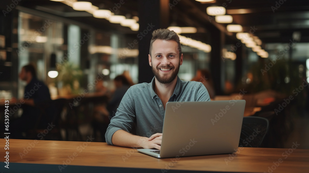 Happy Professional Software Program developer Coding in Office. IT Specialist Working with Laptop Computer. Happy Professional Software Program developer Coding in Office. IT Specialist Working with Laptop Computer.