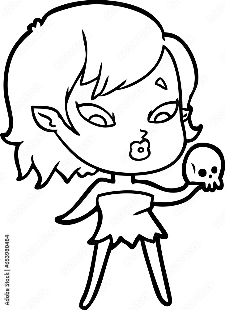 Fototapeta premium cute cartoon vampire girl