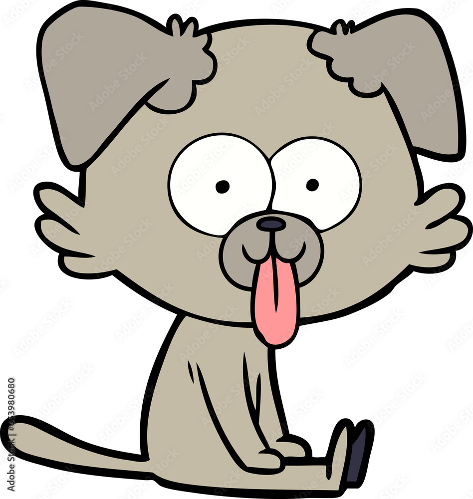 cartoon sitting dog with tongue sticking out cartoon sitting dog with tongue sticking out