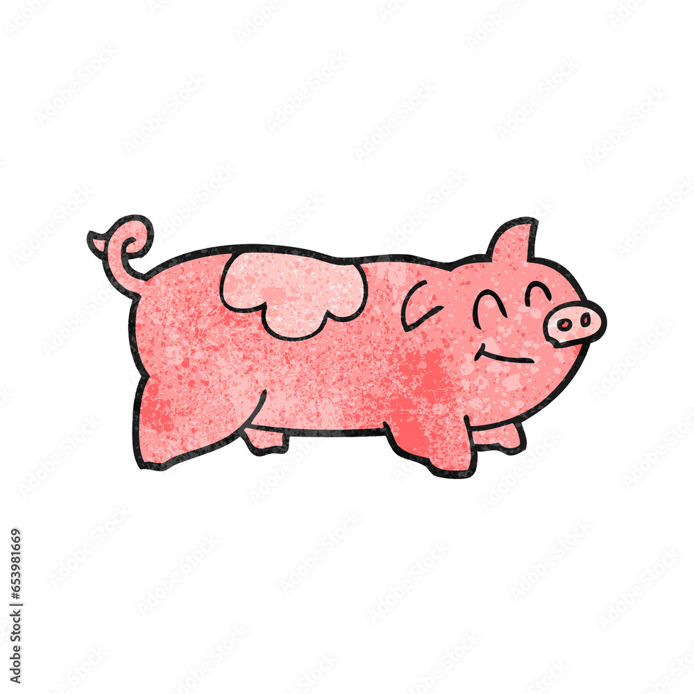 freehand textured cartoon pig freehand textured cartoon pig