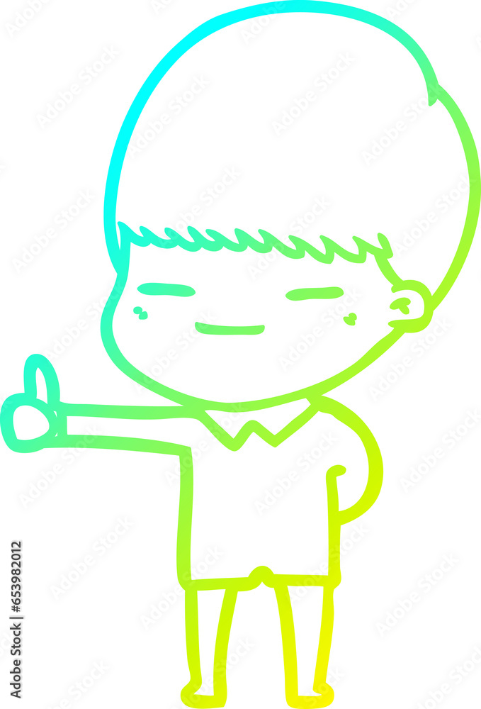 cold gradient line drawing of a cartoon smug boy cold gradient line drawing of a cartoon smug boy