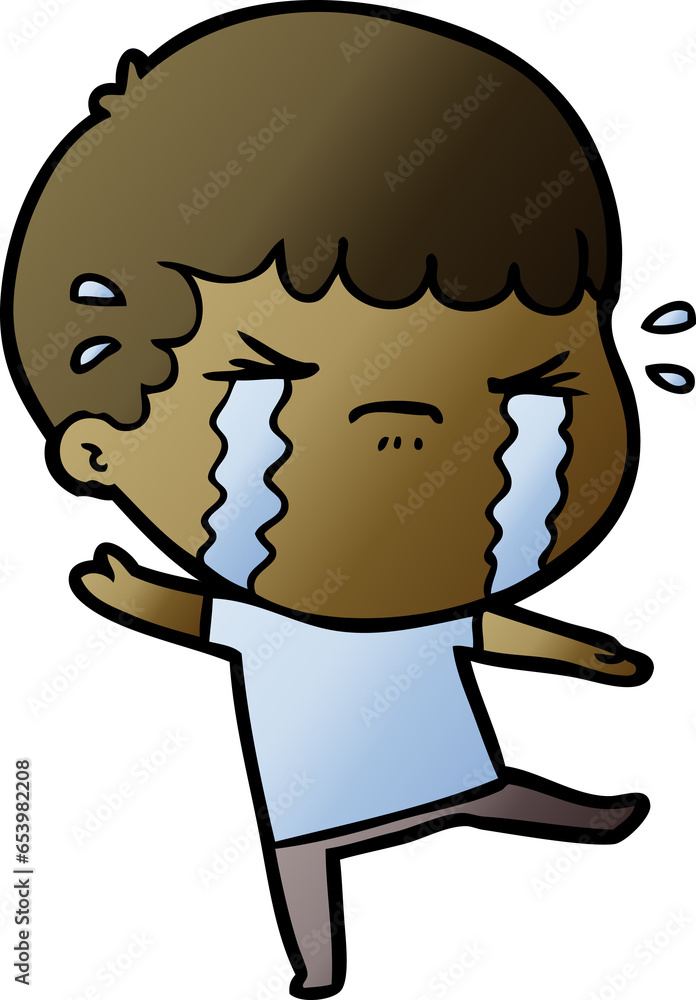 Obraz premium cartoon man crying