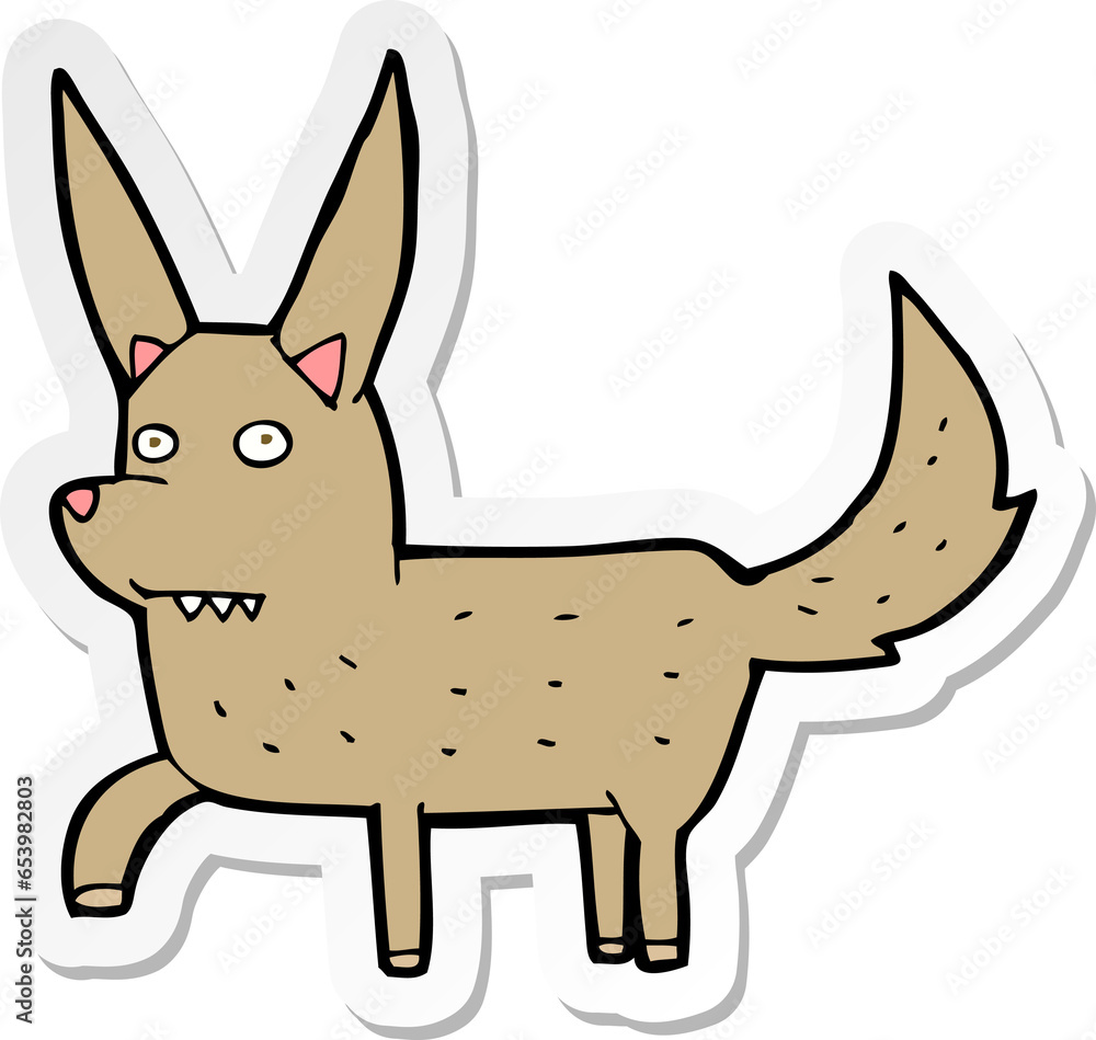 sticker of a cartoon wild dog sticker of a cartoon wild dog
