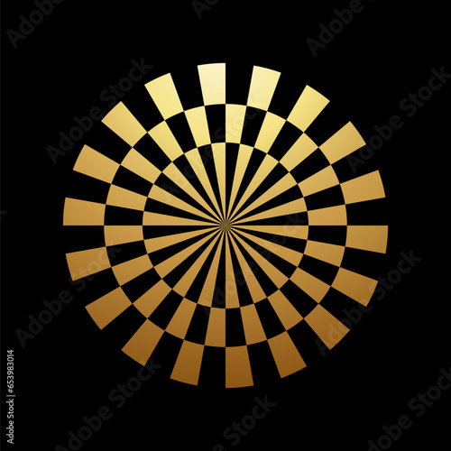 Gold Abstract Circle Shaped Optical Illusion Icon