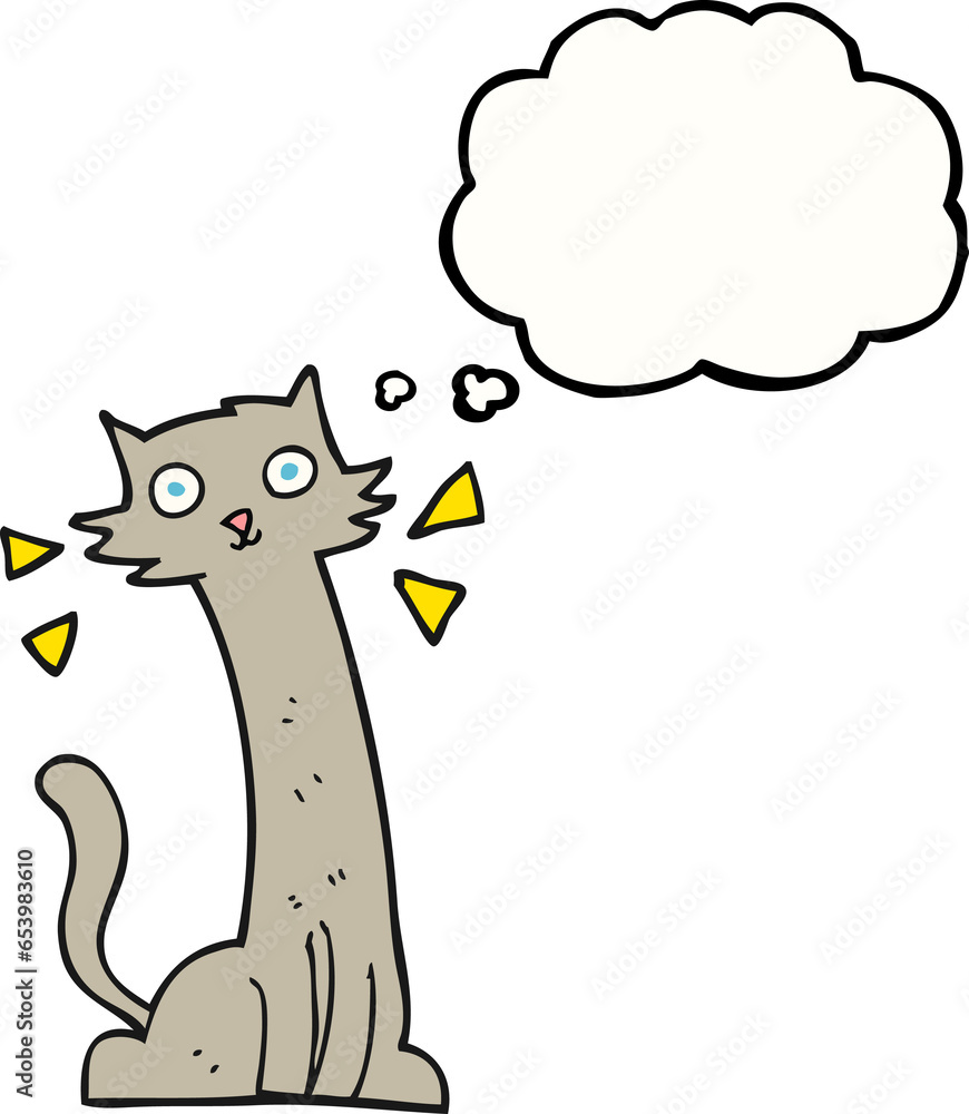 freehand drawn thought bubble cartoon cat freehand drawn thought bubble cartoon cat