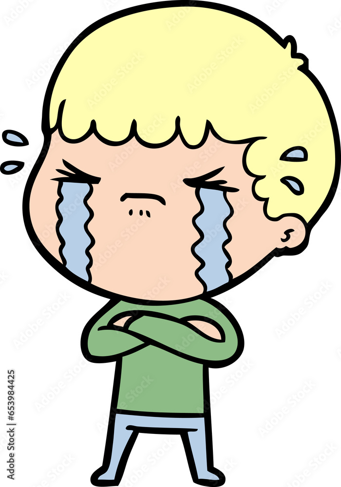 cartoon man crying