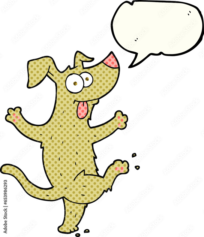 freehand drawn comic book speech bubble cartoon dancing dog freehand drawn comic book speech bubble cartoon dancing dog