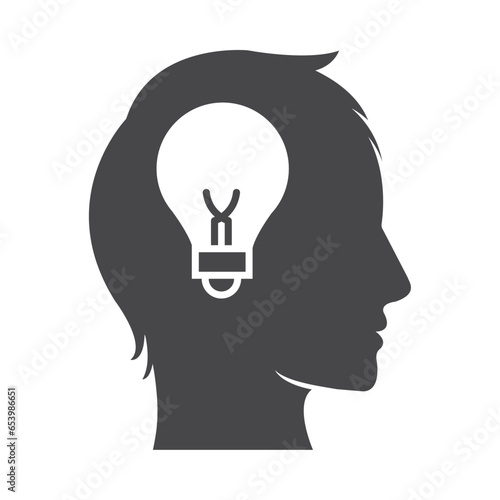 profile brain icon lighbulb