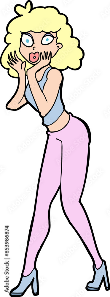 cartoon surprised woman cartoon surprised woman