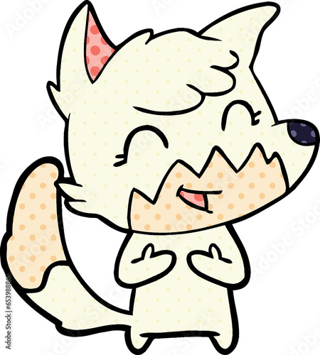 happy cartoon fox