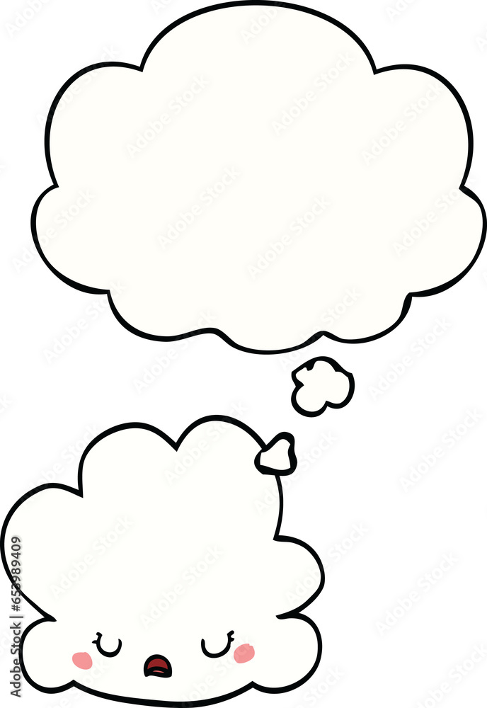 cute cartoon cloud with thought bubble cute cartoon cloud with thought bubble