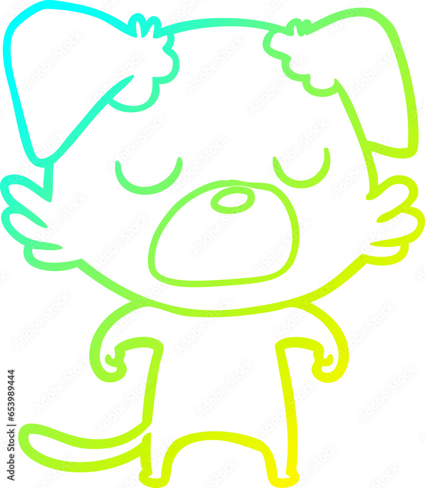 Obraz premium cold gradient line drawing of a cartoon dog