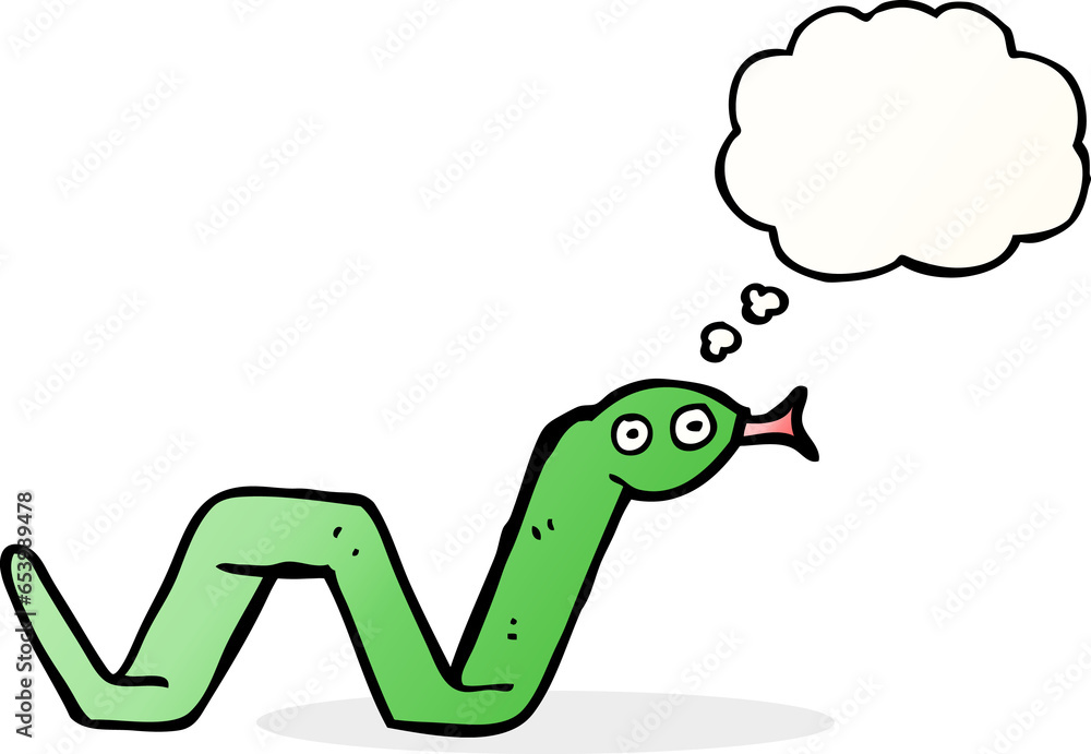funny cartoon snake with thought bubble funny cartoon snake with thought bubble