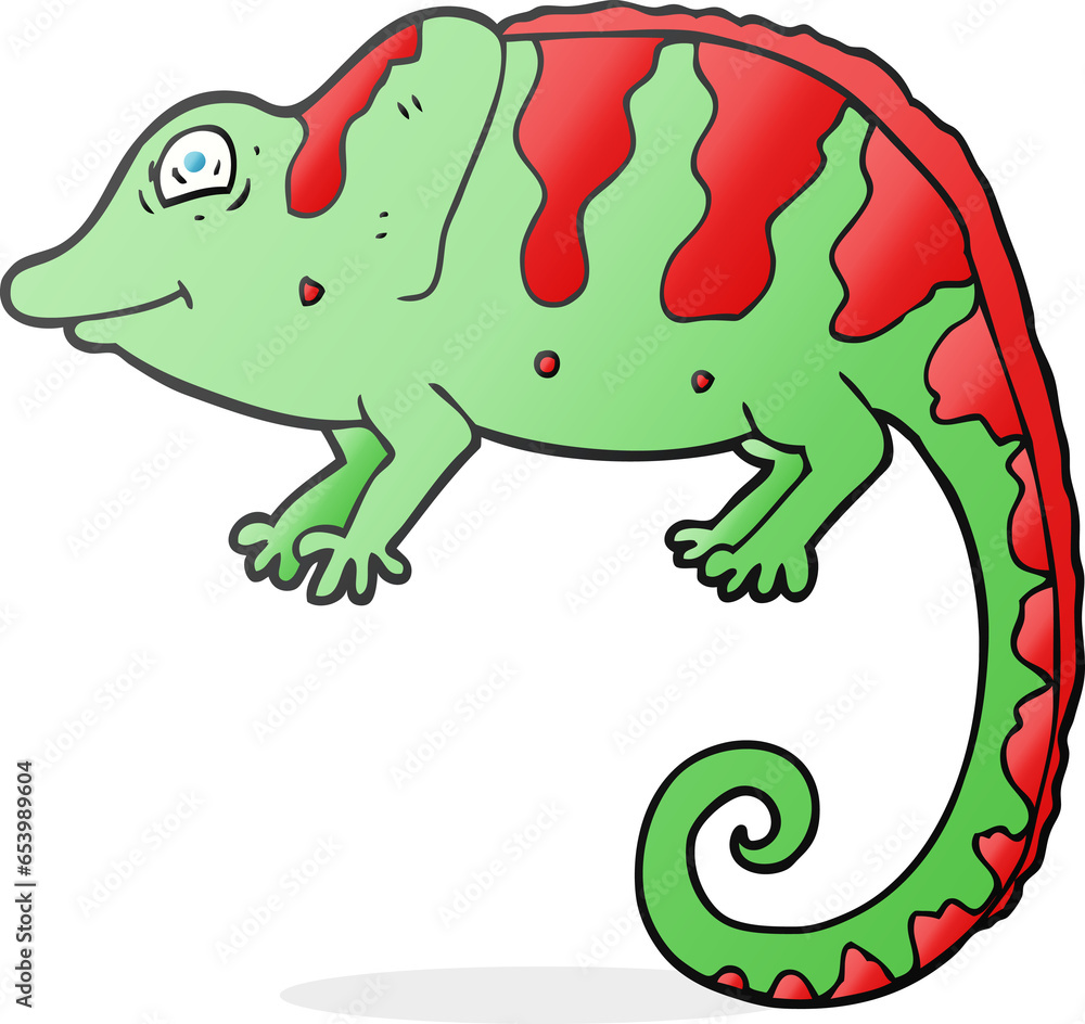 Obraz premium freehand drawn cartoon chameleon