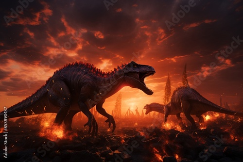 tyrannosaurus rex 3d render, Generative AI © Nino38