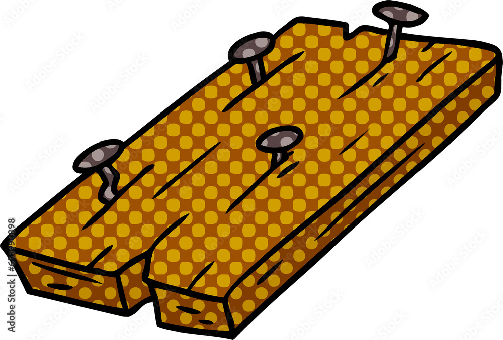 hand drawn cartoon doodle of nails in a board hand drawn cartoon doodle of nails in a board