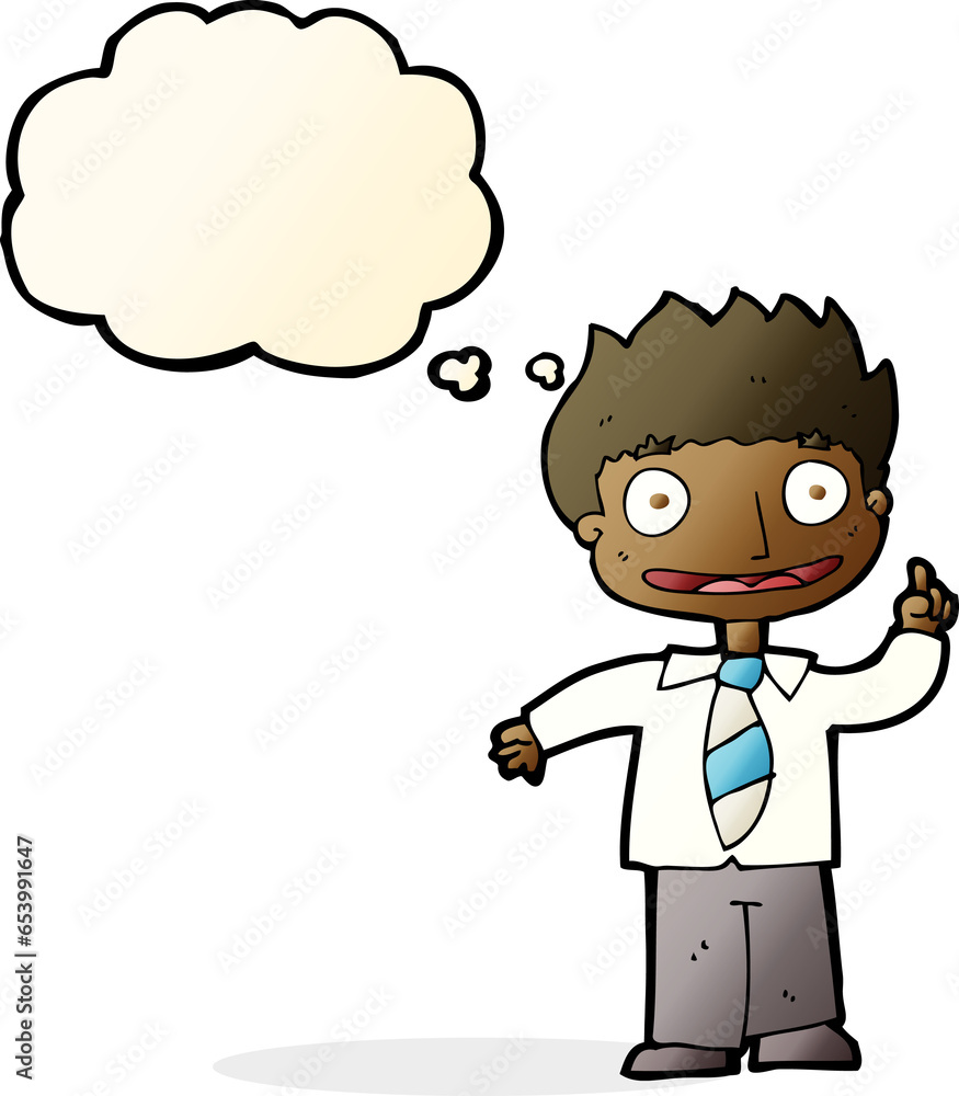 cartoon man with idea with thought bubble cartoon man with idea with thought bubble