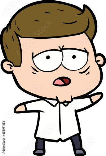 Wallpaper Mural cartoon tired man Torontodigital.ca