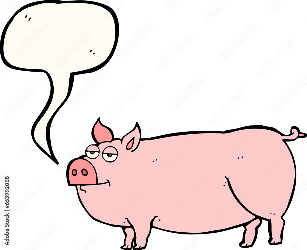 freehand drawn speech bubble cartoon huge pig freehand drawn speech bubble cartoon huge pig
