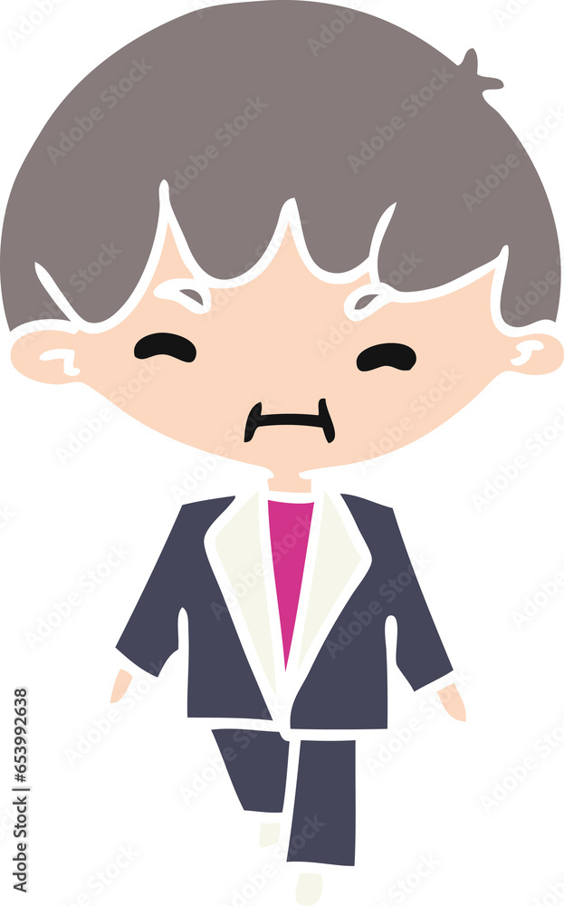 cartoon illustration kawaii cute man in suit cartoon illustration kawaii cute man in suit