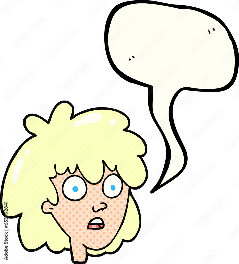 freehand drawn comic book speech bubble cartoon female face freehand drawn comic book speech bubble cartoon female face