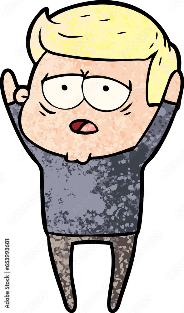 Obraz premium cartoon tired man