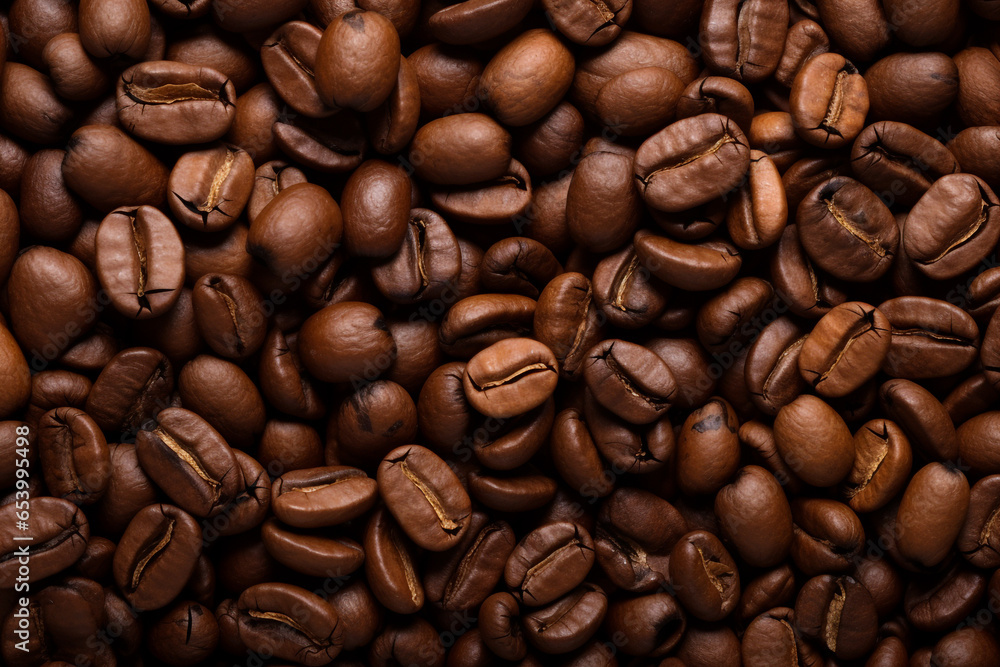 Obraz premium Texture of coffee beans. High quality photo