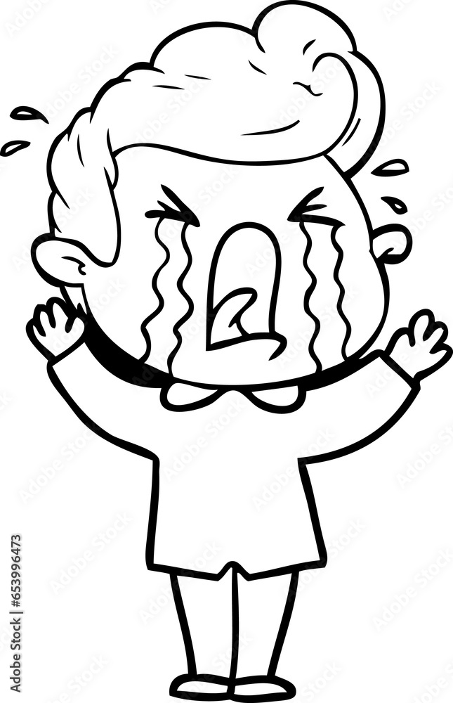 Fototapeta premium cartoon crying man