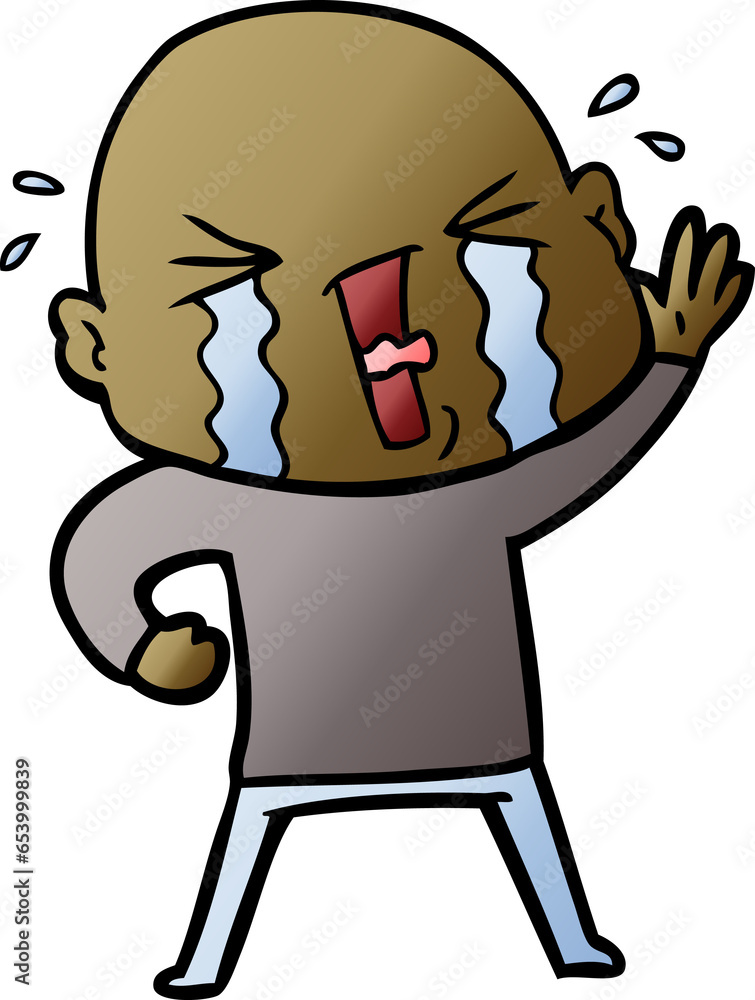 cartoon crying bald man cartoon crying bald man