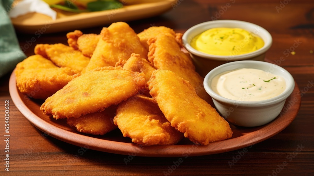 A striking platter of festival, a popular Jamaican street food, highlighting golden and slightly sweet cornmeal fritters, perfectly fried until crisp on the outside while being soft and A striking platter of festival, a popular Jamaican street food, highlighting golden and slightly sweet cornmeal fritters, perfectly fried until crisp on the outside while being soft and