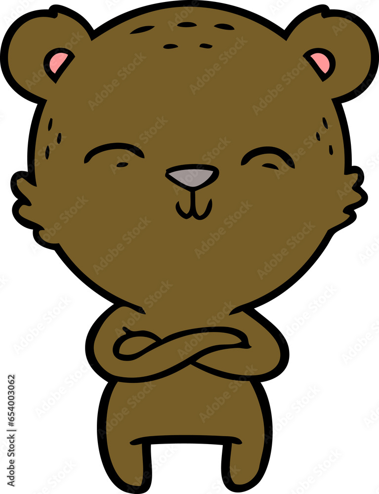 happy confident cartoon bear