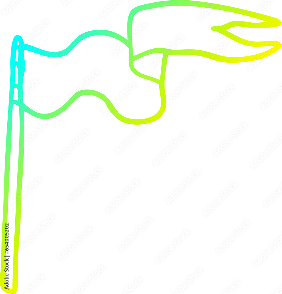 cold gradient line drawing of a cartoon flag cold gradient line drawing of a cartoon flag