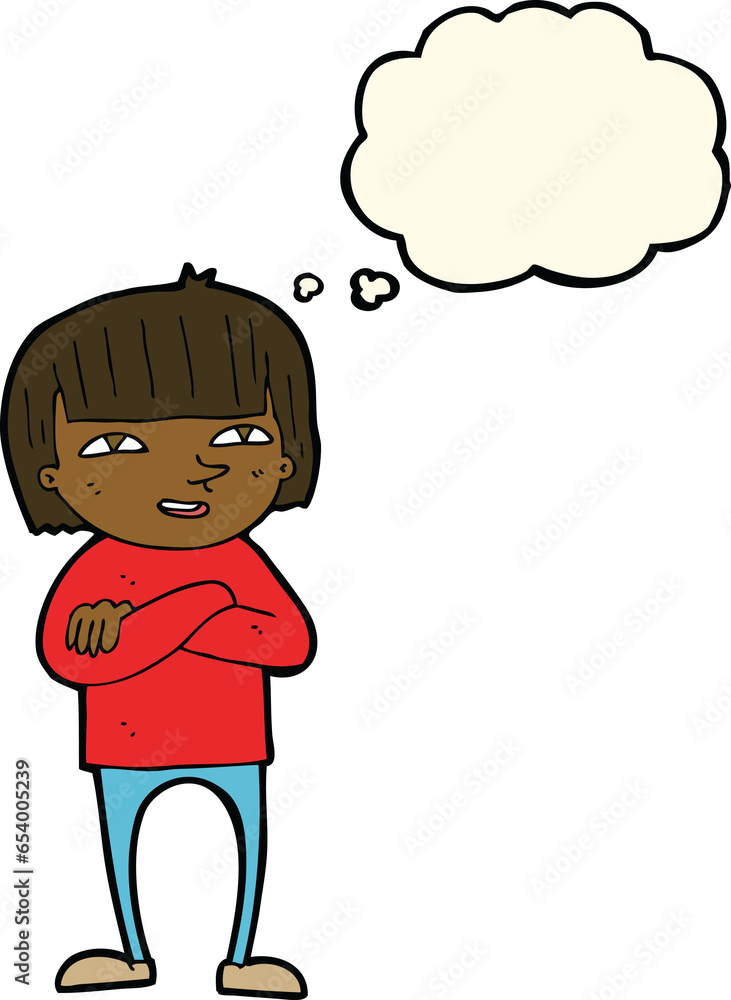 cartoon happy person with thought bubble cartoon happy person with thought bubble