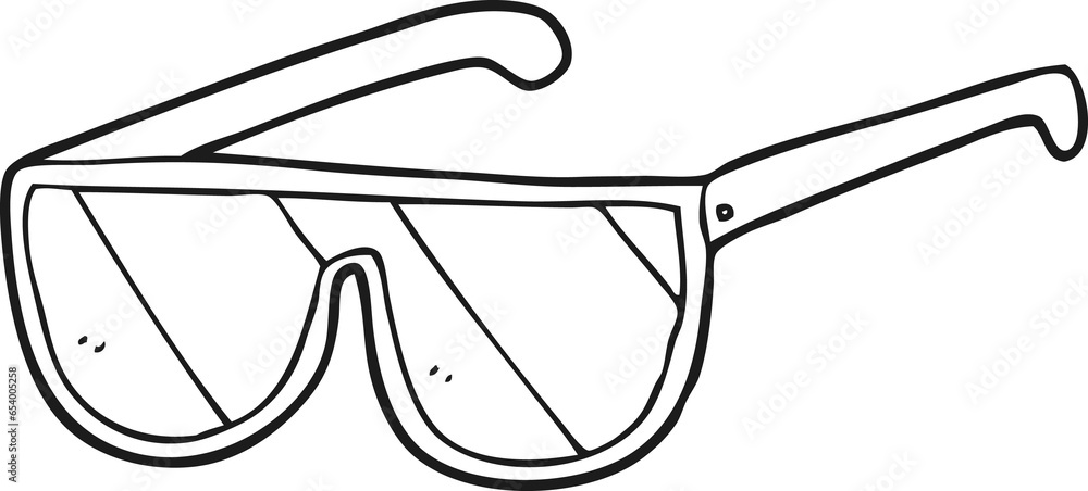 freehand drawn black and white cartoon sunglasses freehand drawn black and white cartoon sunglasses