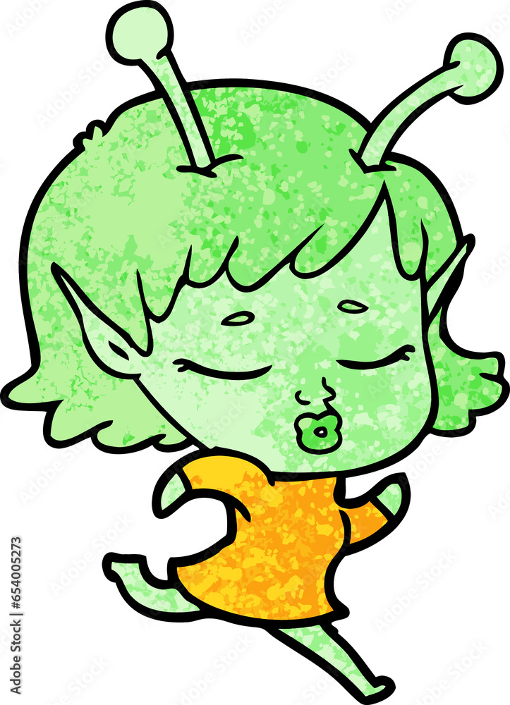 Fototapeta premium cartoon alien girl