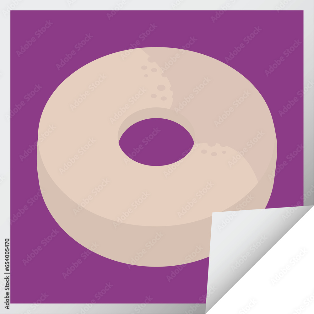 donut graphic vector illustration square sticker donut graphic vector illustration square sticker