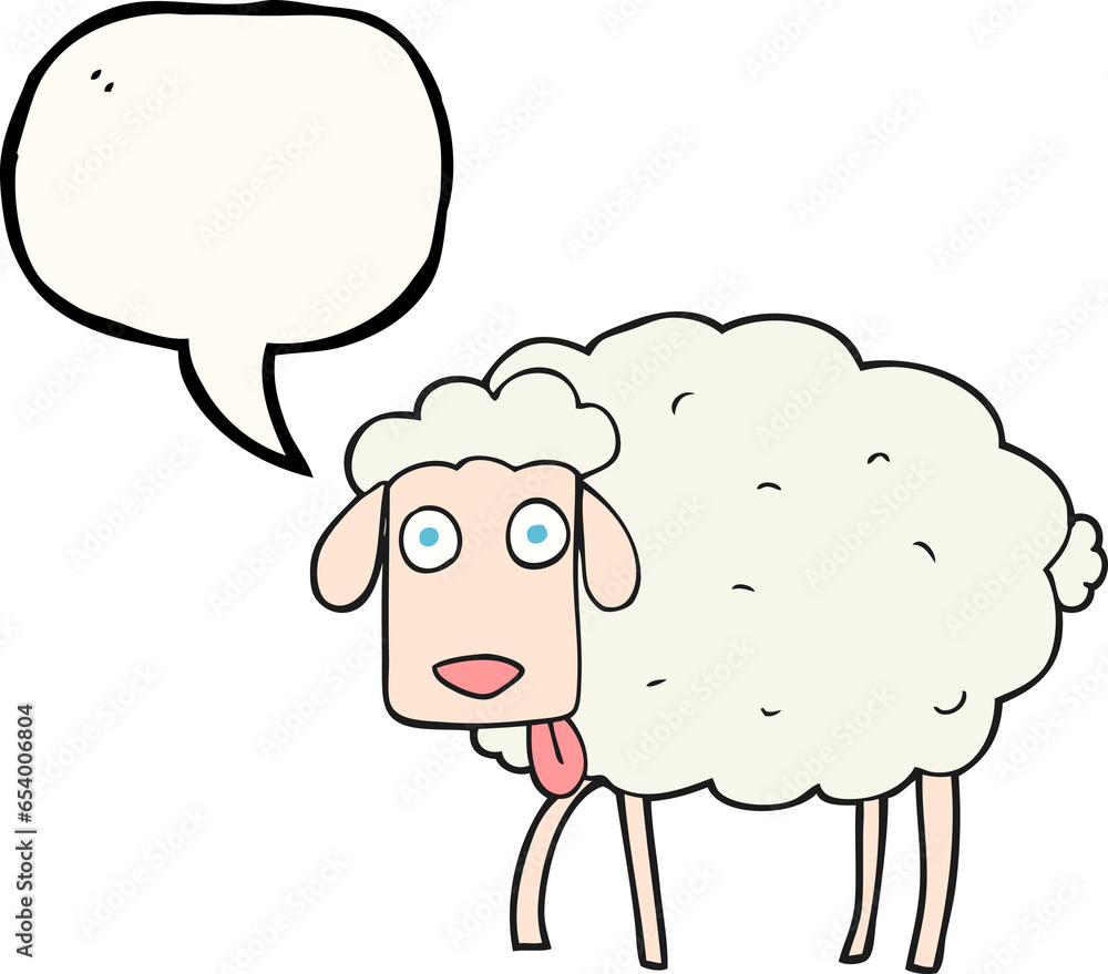 freehand drawn speech bubble cartoon sheep freehand drawn speech bubble cartoon sheep