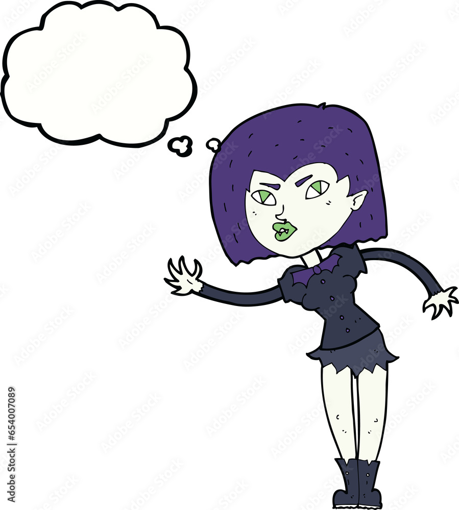 cartoon vampire girl with thought bubble cartoon vampire girl with thought bubble