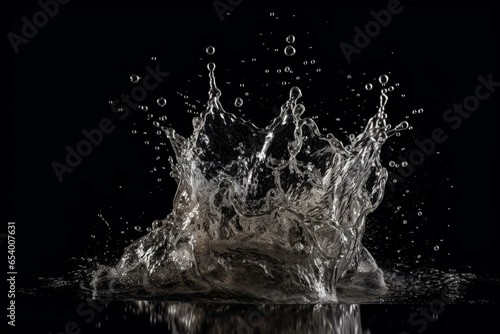 Water splashing on a blank surface. Formed using various methods. Generative AI