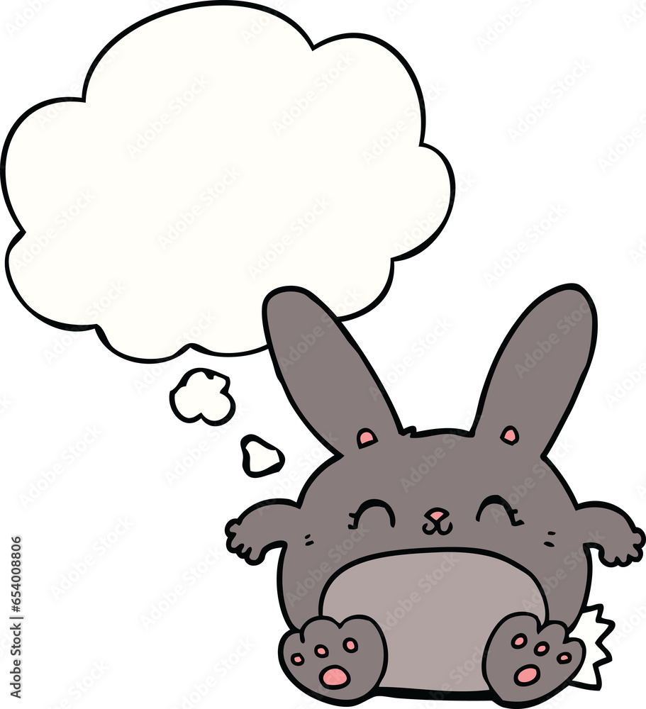 cartoon rabbit with thought bubble cartoon rabbit with thought bubble